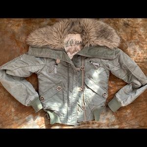 River Island Faux Fur collared bomber jacket